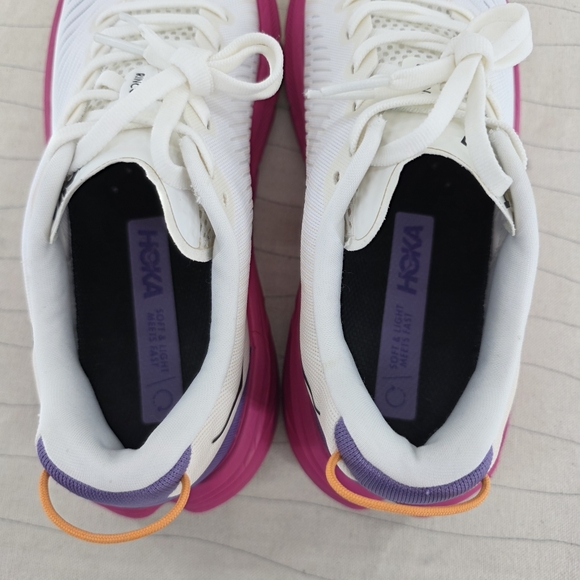 HOKA ONE ONE Womens Rincon 3 White Pink Purple Running Shoes 1119396 Size 6B - Picture 11 of 12